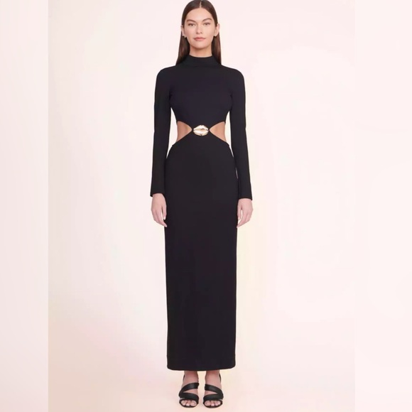 STAUD Arlette Black Cut-Out Gown Dress - size Small - Picture 2 of 8